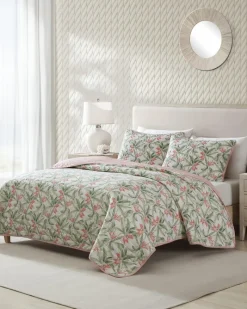 Tommy Bahama Acapulco Palms Reversible 2-Piece Twin Quilt Set Green Outlet