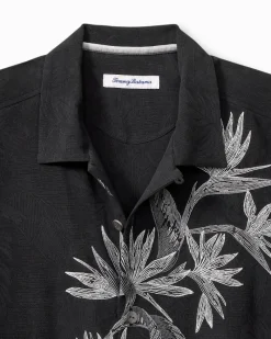 Tommy Bahama Across Paradise Silk Camp Shirt Black New
