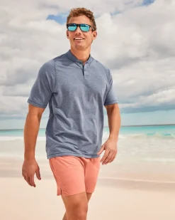 Tommy Bahama Alki Point Short-Sleeve IslandZone® Henley Eclipse Sale