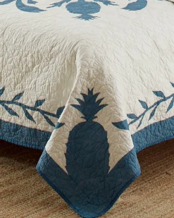 Tommy Bahama Aloha Pineapple King Quilt Blue Outlet