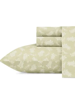 Tommy Bahama Aloha Pineapple Queen Sheet Set Sage Green Sale
