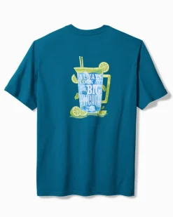 Tommy Bahama Always Look at the Big Pitcher Graphic T-Shirt Blue Allure Clearance