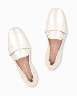 Tommy Bahama André Assous Cedar Leather Metallic Featherweights™ Loafers White/Gold Sale