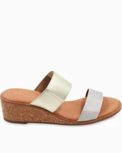 Tommy Bahama André Assous Gwenn Metallic Wedges Silver Outlet
