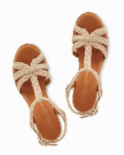 Tommy Bahama André Assous Madina Metallic Raffia Wedges Gold Online