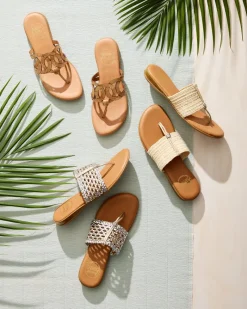 Tommy Bahama André Assous Nice Stretch-Raffia Featherweights™ Sandals Natural Hot
