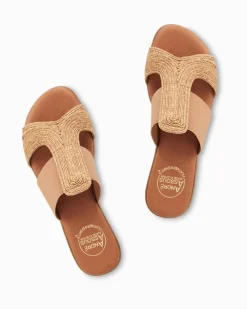 Tommy Bahama André Assous Noor Stretch-Raffia Featherweights™ Sandals Natural