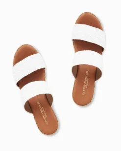 Tommy Bahama André Assous Nori Stretch-Raffia Wedges White Outlet