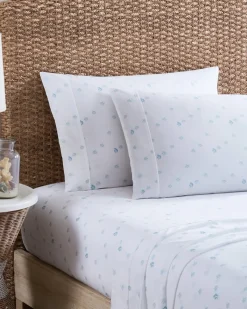 Tommy Bahama Angel Fish 4-Piece Queen Sheet Set Blue Outlet