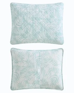 Tommy Bahama Art of Palms Reversible 3-Piece Full/Queen Quilt Set Blue Discount