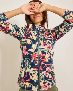 Tommy Bahama Aruba Flora Amora Full-Zip Sweatshirt Island Navy