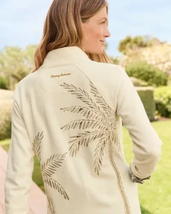 Tommy Bahama Aruba Portico Palma Embroidered Full-Zip Sweatshirt Coconut New