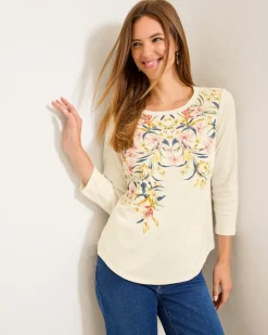 Tommy Bahama Ashby Isles Flora Amora 3/4-Sleeve T-Shirt Coconut Best