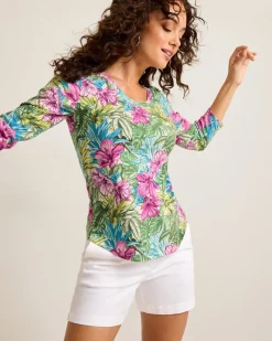 Tommy Bahama Ashby Isles Jungle Jewels 3/4-Sleeve T-Shirt Coconut Discount