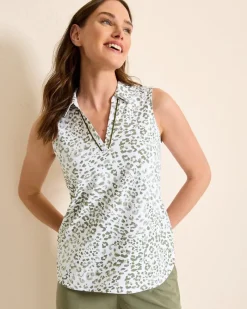 Tommy Bahama Aubrey Leopard Leisure IslandZone® Polo Tea Leaf Sale