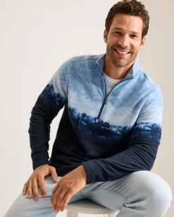 Tommy Bahama Azul Tides Ombré Half-Zip Sweatshirt Blues Discount