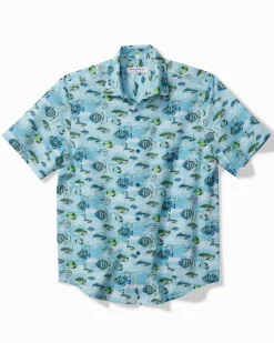 Tommy Bahama Bahama Coast Fintastic IslandZone® Shirt Tidal Lagoon New
