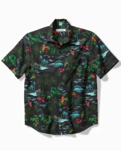 Tommy Bahama Bahama Coast Neon Shores IslandZone® Shirt Black Hot