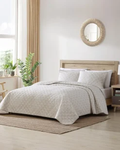 Tommy Bahama Bahama Fronds Reversible 3-Piece Full/Queen Quilt Set Brown Outlet