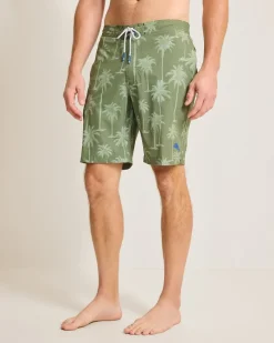 Tommy Bahama Baja Palmero 9-Inch Boardshorts Army Green Hot