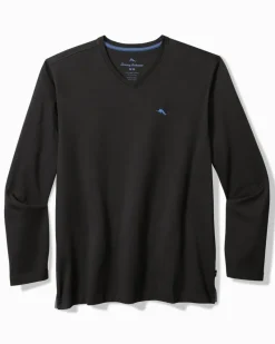 Tommy Bahama Bali Skyline Long-Sleeve V-Neck T-Shirt Black Sale