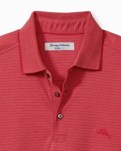 Tommy Bahama Bay Stripe IslandZone® Polo Dark Havana Clearance