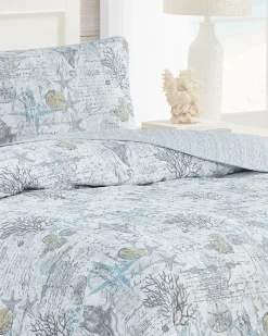 Tommy Bahama Beach Bliss 3-Piece King Quilt Set Grey Sale
