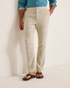 Tommy Bahama Beach Coast Linen-Blend Elastic-Waist Pants Stone Khaki Sale