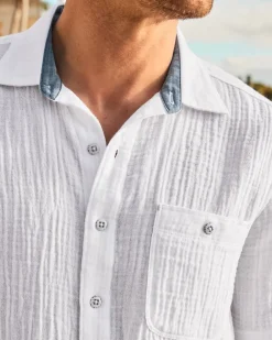 Tommy Bahama Beachside Cotton Cruiser Short-Sleeve Shirt White Sale