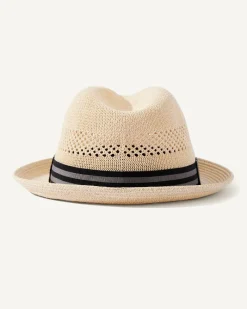 Tommy Bahama Berle Packable Braid Hat Vanilla