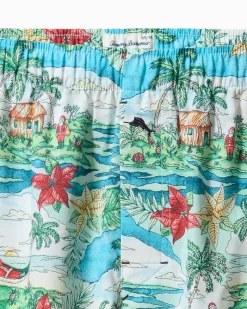 Tommy Bahama Big & Tall Woven Tropical Print Boxers Big Sky Blue Clearance