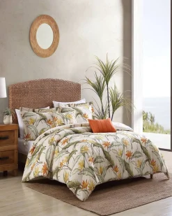Tommy Bahama Birds of Paradise 5-Piece Full/Queen Comforter Set Ivory Cream