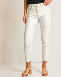 Tommy Bahama Boracay® Metallic High-Rise Ankle Jeans White Clearance