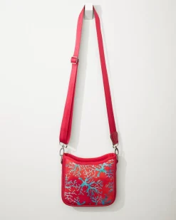 Tommy Bahama Botanical Mini Crossbody Bag Coral Hot