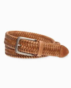Tommy Bahama Braided Leather Stretch Belt Tan Best