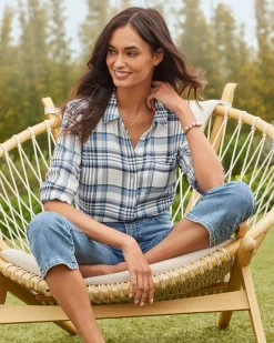 Tommy Bahama Breezy Shoreline Flannel Shirt Light Chambray New