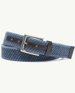 Tommy Bahama Canvas Webbed Belt Navy New