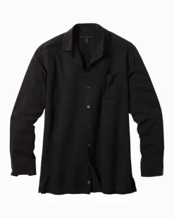 Tommy Bahama Catalina Twill Long-Sleeve Silk Shirt Black Discount