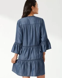 Tommy Bahama Embroidered Coverup Dress Chambray Outlet