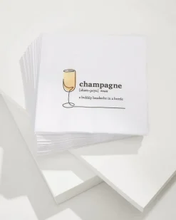 Tommy Bahama Champagne Cocktail Napkins White