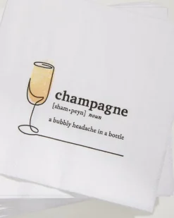 Tommy Bahama Champagne Cocktail Napkins White