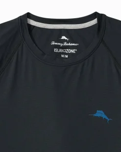 Tommy Bahama Chill Time Surf IslandZone® Short-Sleeve Rash Guard Jet Black Clearance