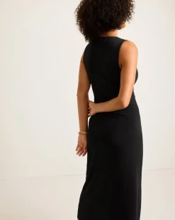 Tommy Bahama Clara Glimmer Maxi Wrap Dress Black New