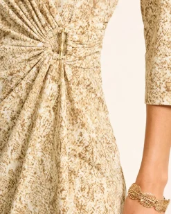 Tommy Bahama Clara Playa Python Faux-Wrap Dress Travertine Discount