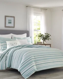 Tommy Bahama Clearwater Cay 3-Piece Full/Queen Comforter Set Blue/Silver Online