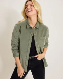 Tommy Bahama Coasta Cord Sun-Washed Shirt Tea Leaf Hot