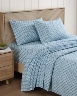 Tommy Bahama Coastal Batik 4-Piece Queen Sheet Set Blue Sale