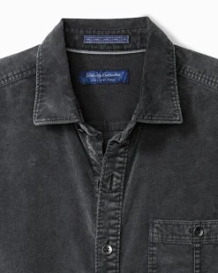 Tommy Bahama Coastline Cord Stretch Sun Fade Shirt Night Cap New