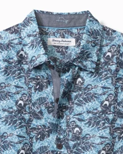 Tommy Bahama Coconut Point Capuchin Vines IslandZone® Camp Shirt Pool Tile Hot