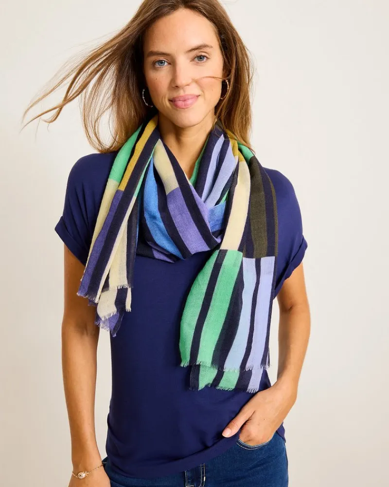 Tommy Bahama Color Happy Wrap Scarf Dazzling Blue Clearance
